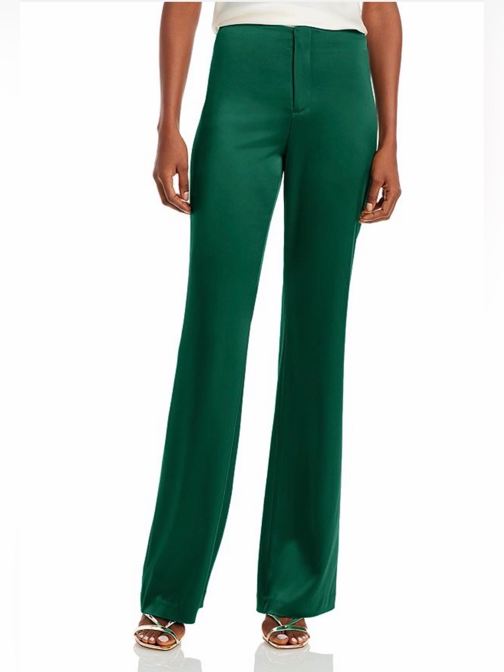 Alice + Olivia Dylan High-Waist Wide-Leg Pants - Emerald